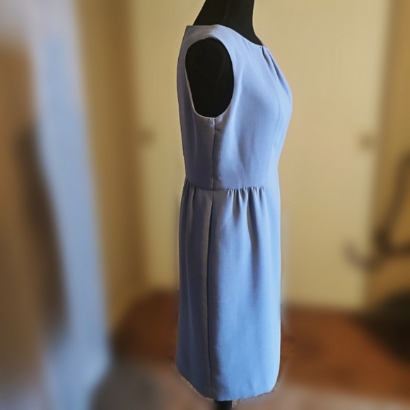 TALBOTS PETITES PLEATED ADORABLE MUTED SKY BLUE DRESS SIZE 8P - Picture 7 of 13